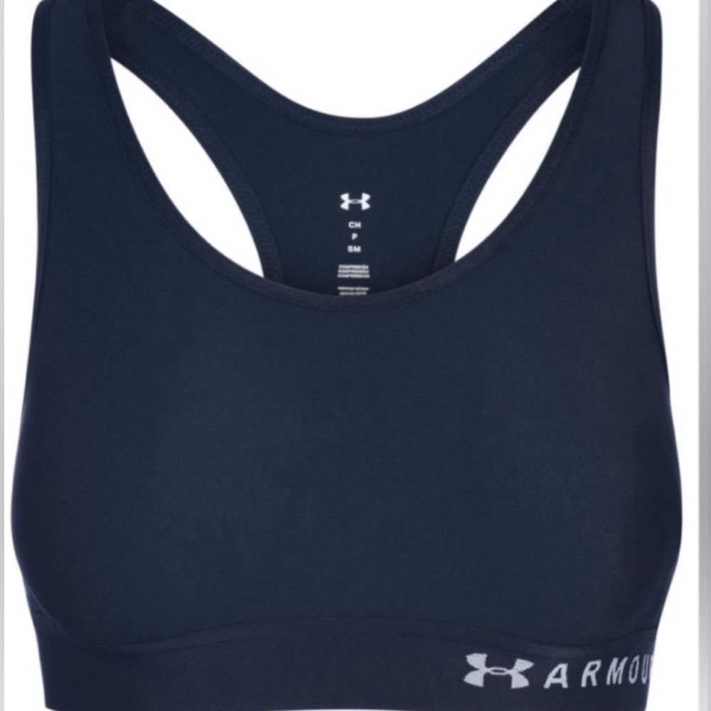 Under Armour Mid Compression Racerback Sports Bra Black Size XS New With Tags!